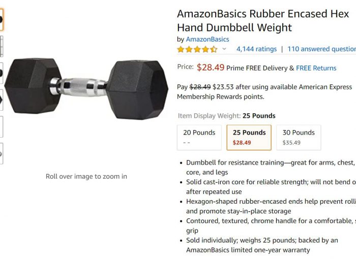 25 pounds dumbbells price
